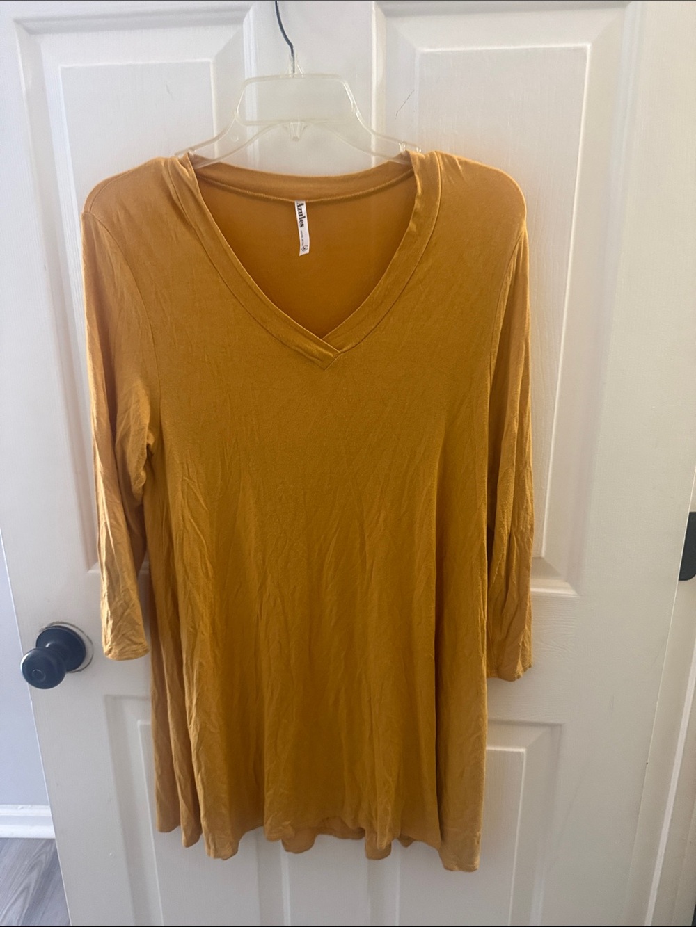 Azules Mustard V-Neck Tunic Top